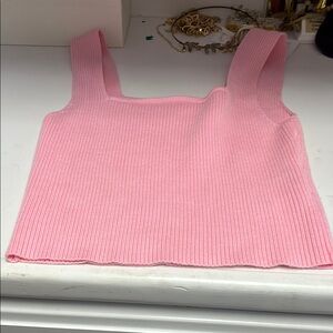 Pink Ribbed Women's Top